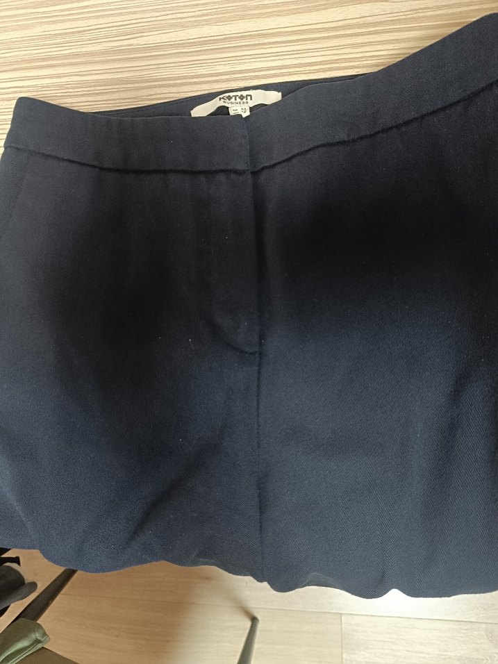 Koton Düğmeli Lacivert Kadın Kumaş Pantolon - Görsel 4