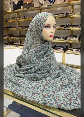 Diğer Mint Yesili Cicekli Sifon Sal