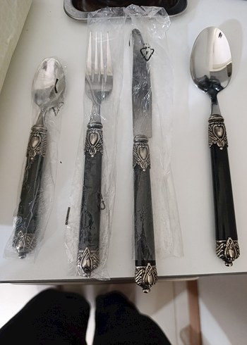 Diğer Kitchen King Siyah Çatal Kaşık Bıçak Seti 24 parça