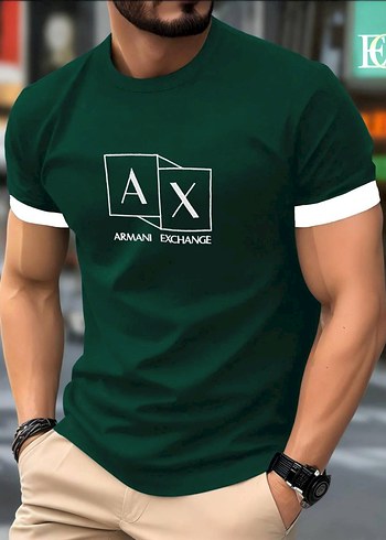 Armani Exchange Yesil Kisa Kollu Erkek Tisort