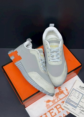 Hermes Gri Suet Sneaker