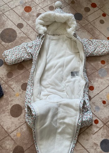 H&M Çiçek Desenli Kapüşonlu Bebek Kız Tulumu - Görsel 2