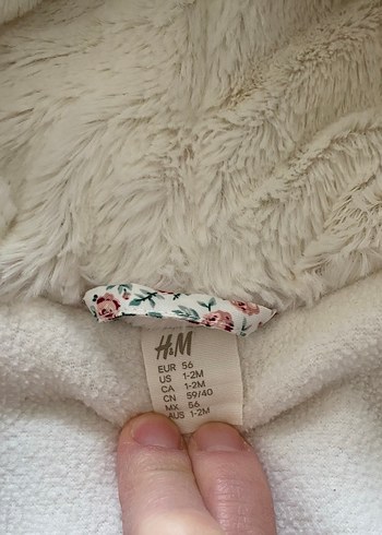 H&M Çiçek Desenli Kapüşonlu Bebek Kız Tulumu - Görsel 3
