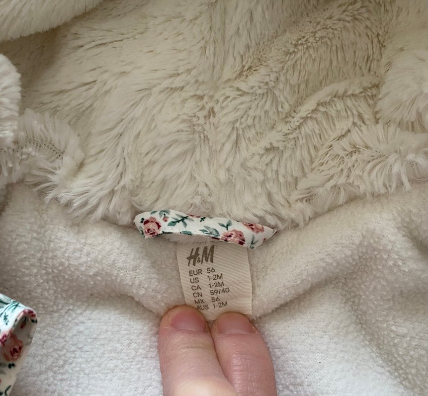 H&M Çiçek Desenli Kapüşonlu Bebek Kız Tulumu - Görsel 3