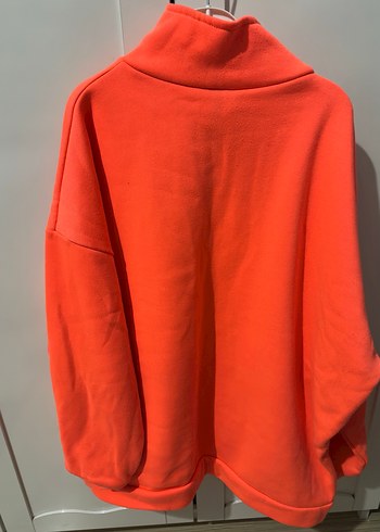 Turuncu Yarım Fermuarlı Yüksek Yakalı Sweatshirt - Görsel 2