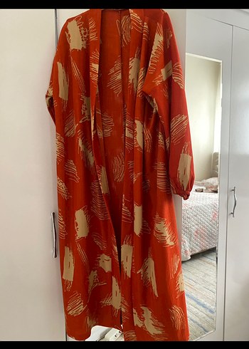 Diğer Kirmizi Bohem Uzun Kimono