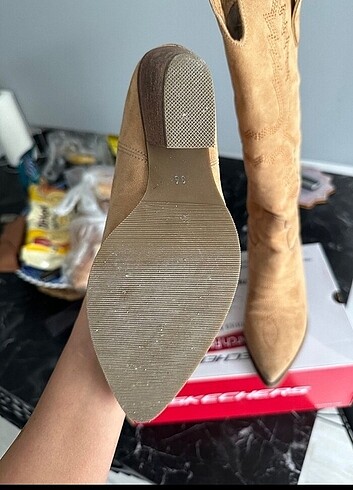 36 Beden camel Renk Süet kovboy pelinin ayakkabıları çizme