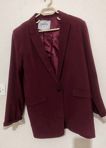 Pull and Bear Bordo Tek Dugmeli Blazer Ceket