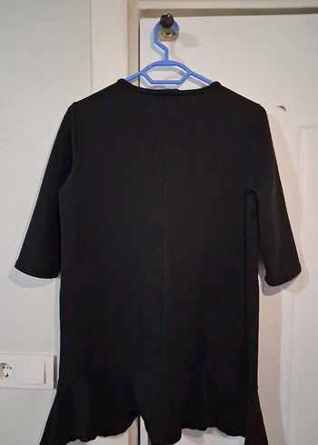 Siyah Kısa Kollu  Midi Elbise - Görsel 5