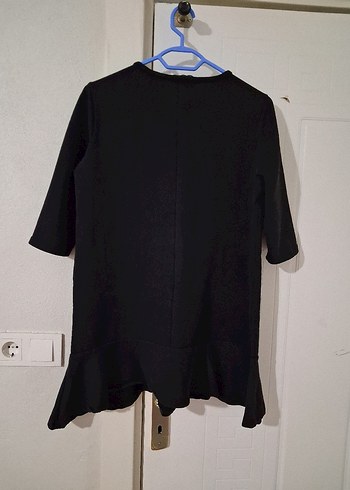 Siyah Kısa Kollu  Midi Elbise - Görsel 6