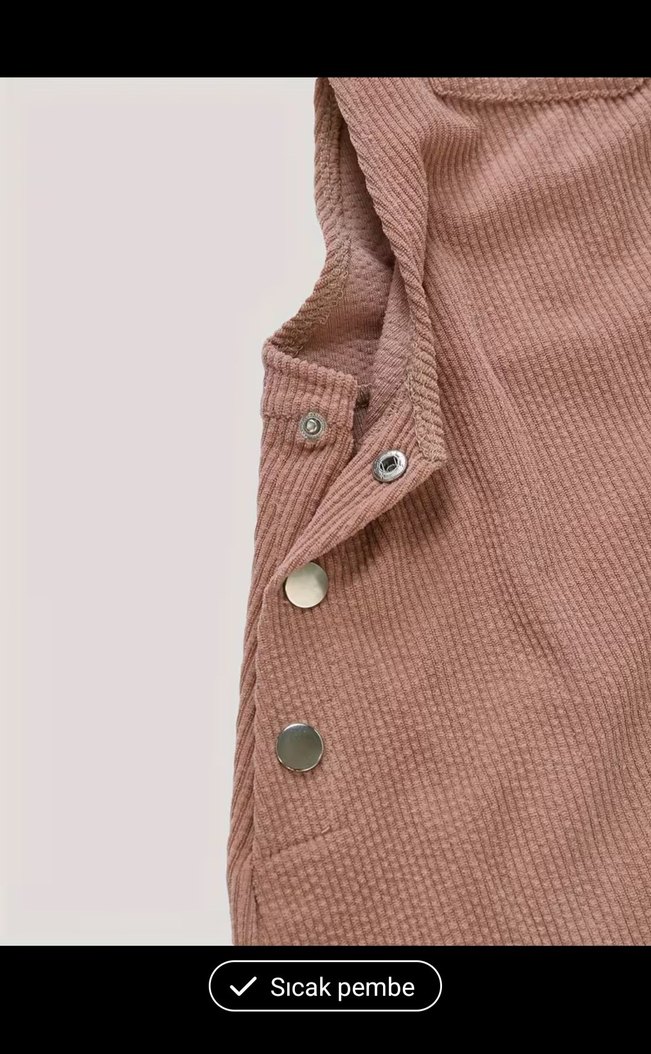 Pembe Midi Kadın Kısa Salopet - Görsel 5