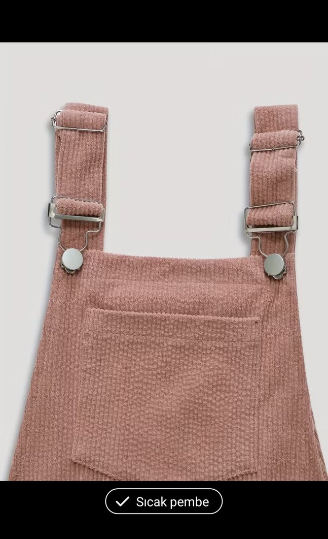 Pembe Midi Kadın Kısa Salopet - Görsel 4