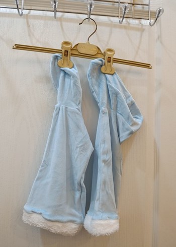 Nakışlı Uzun Mavi Kadın Sabahlık - Görsel 9