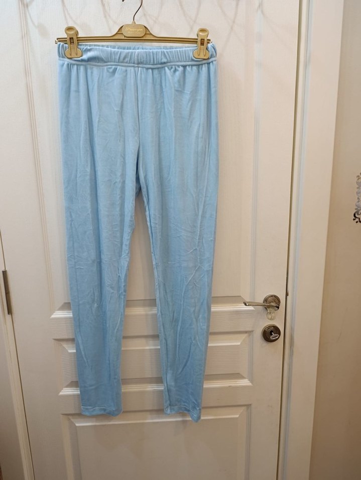 Nakışlı Uzun Mavi Kadın Sabahlık - Görsel 5