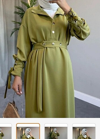 universal Beden Yağ yeşili elbise
