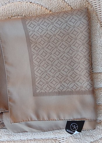 Bej Gri Düz Desen Eşarp - Görsel 9