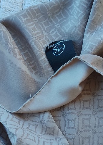 Bej Gri Düz Desen Eşarp - Görsel 5