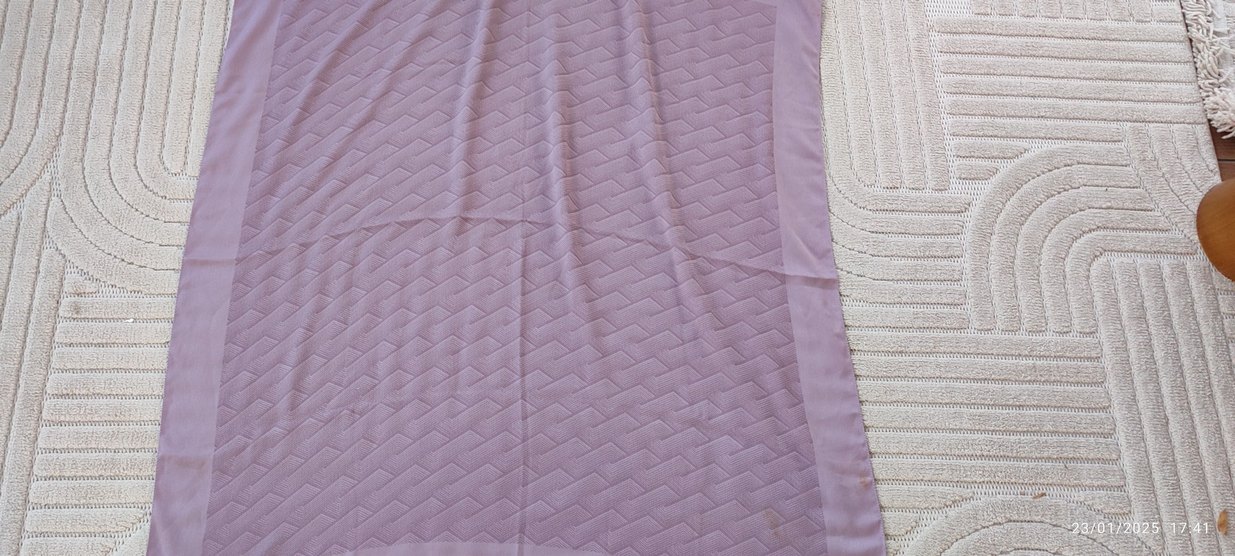 Pastel Mor Düz Desenli Eşarp - Görsel 4