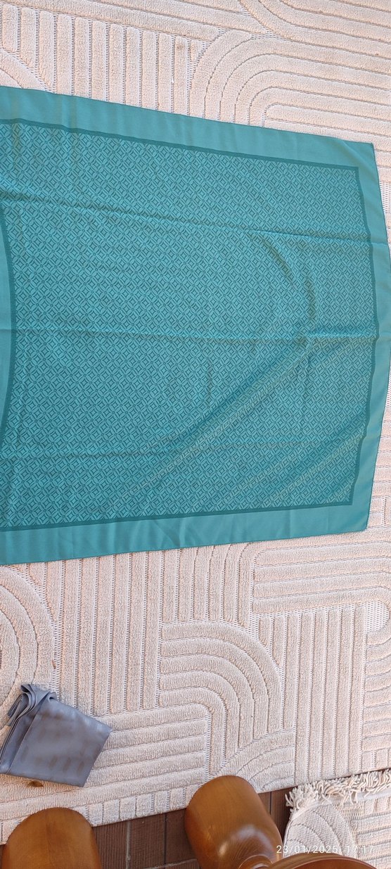 Turkuaz Desenli Kadın Eşarp - Görsel 3