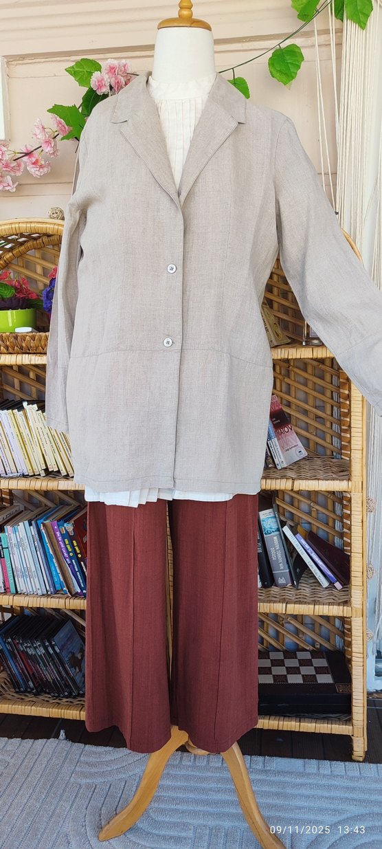 Keten gömlek ceket - Görsel 3