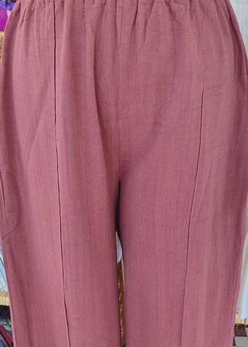 Bol Kesim, Keten Kumaş Kadın Pantolon - Görsel 4
