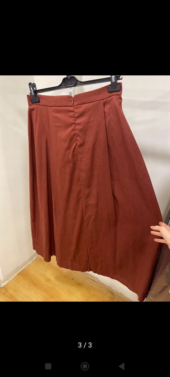 Bordo Uzun Salaş Kadın Etek - Görsel 2