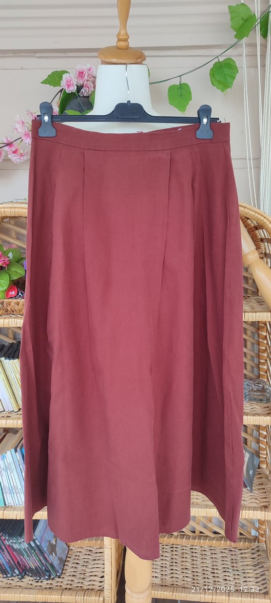 Bordo Uzun Salaş Kadın Etek - Görsel 3