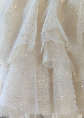 Kız Çocuk Beyaz Fırfırlı Bohem Etek - Görsel 4