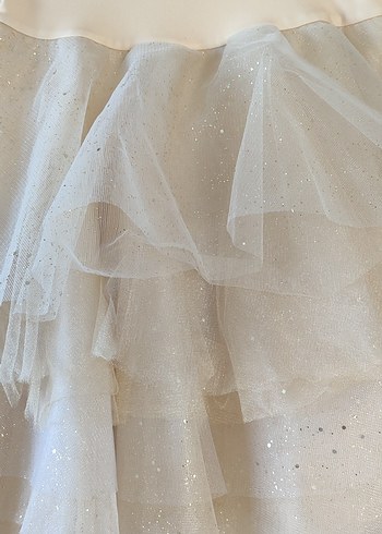 Kız Çocuk Beyaz Fırfırlı Bohem Etek - Görsel 5