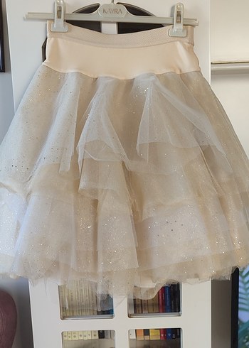 Kız Çocuk Beyaz Fırfırlı Bohem Etek - Görsel 3