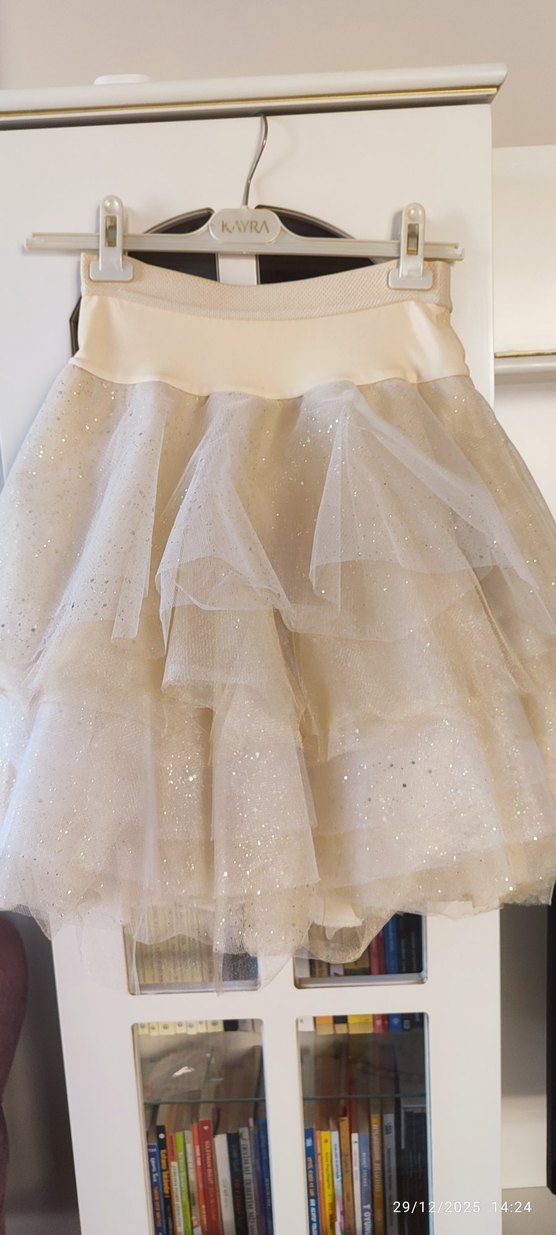 Kız Çocuk Beyaz Fırfırlı Bohem Etek - Görsel 2