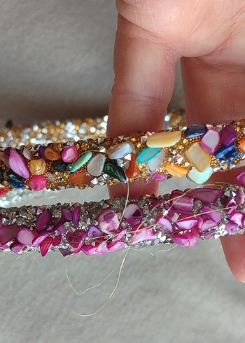 Boncuk İşlemeli Renkli Bohem Saç Bantları - Görsel 3