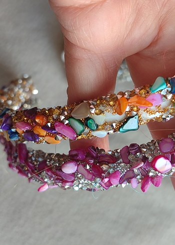 Boncuk İşlemeli Renkli Bohem Saç Bantları - Görsel 2