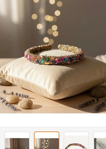 Boncuk İşlemeli Renkli Bohem Saç Bantları - Görsel 6