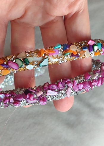 Boncuk İşlemeli Renkli Bohem Saç Bantları - Görsel 5