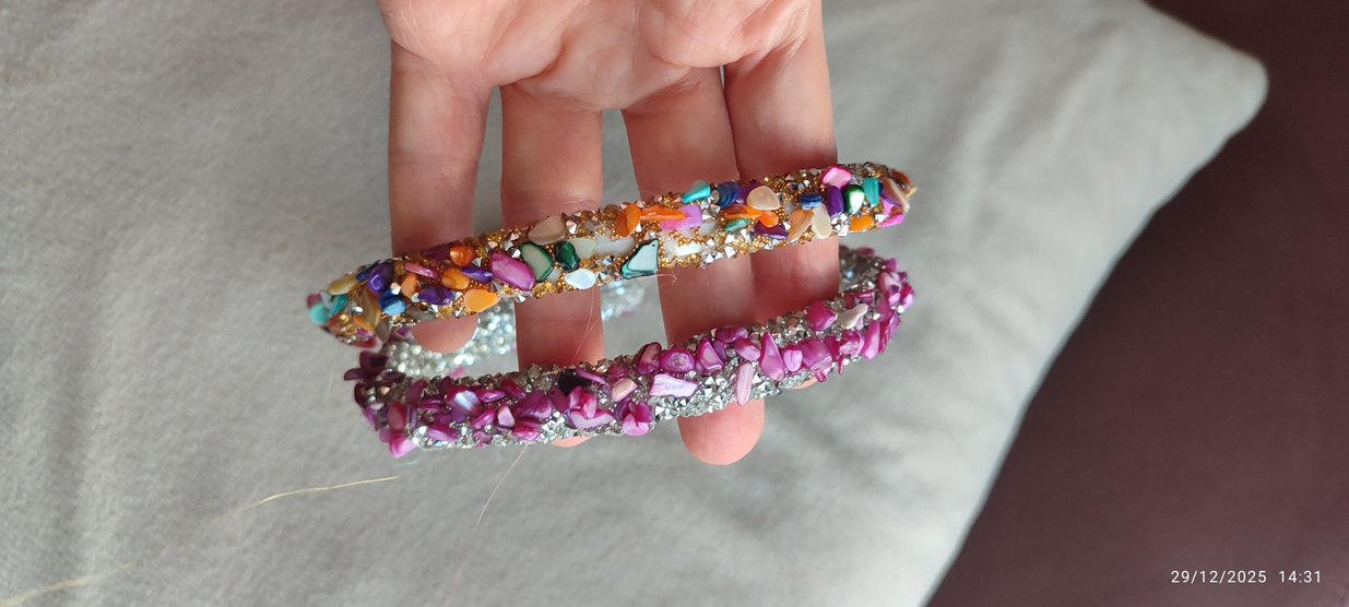 Boncuk İşlemeli Renkli Bohem Saç Bantları - Görsel 5