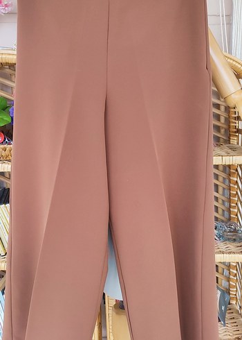 Bej Midi Kumaş Kadın Pantolon - Görsel 2