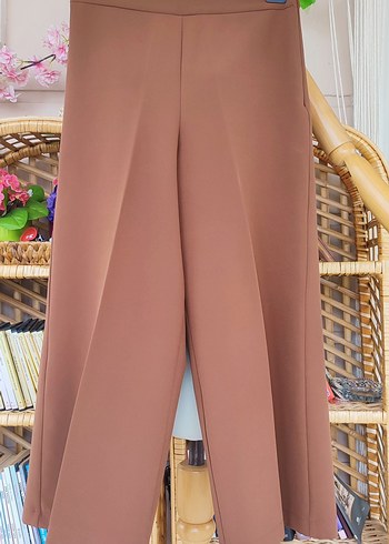 Bej Midi Kumaş Kadın Pantolon - Görsel 4