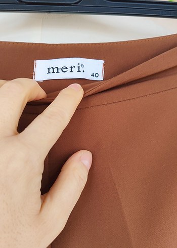 Bej Midi Kumaş Kadın Pantolon - Görsel 6