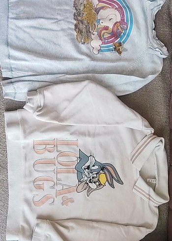 Düğmeli Gri Kız Uzun Kollu Tişört - Görsel 2