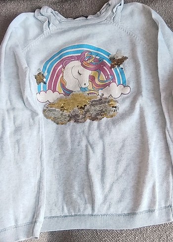 Düğmeli Gri Kız Uzun Kollu Tişört - Görsel 5