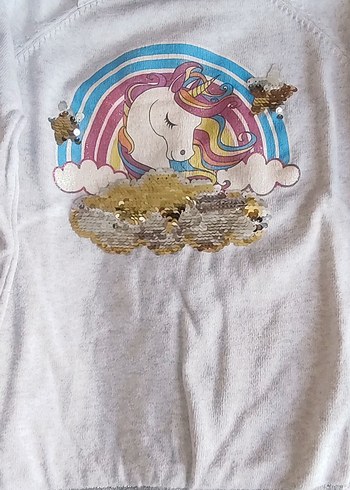 Düğmeli Gri Kız Uzun Kollu Tişört - Görsel 3