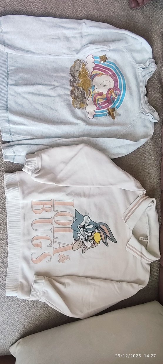 Düğmeli Gri Kız Uzun Kollu Tişört - Görsel 2