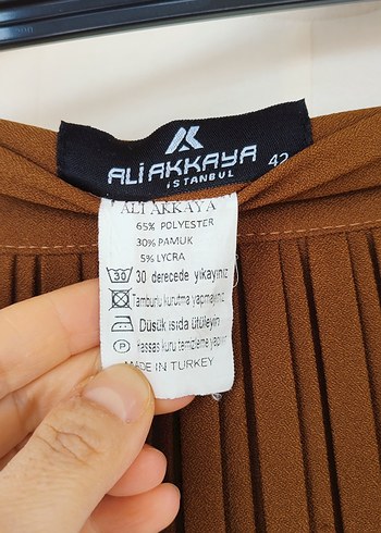 Kadın Kahverengi Piliseli Uzun Etek - Görsel 5