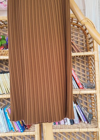 Kadın Kahverengi Piliseli Uzun Etek - Görsel 2