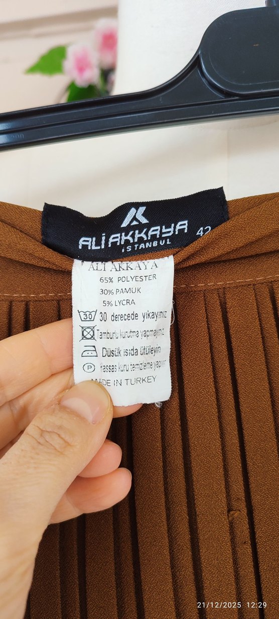 Kadın Kahverengi Piliseli Uzun Etek - Görsel 5