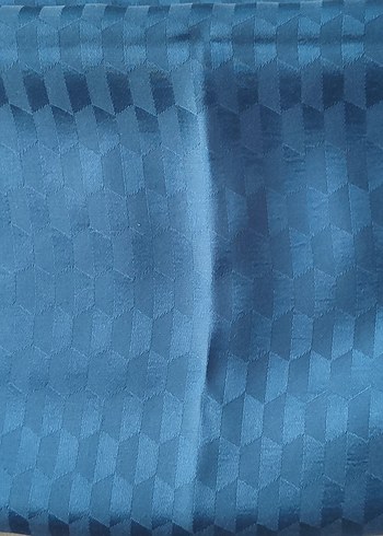 Kadın Mavi Piliseli Saten Şal - Görsel 2