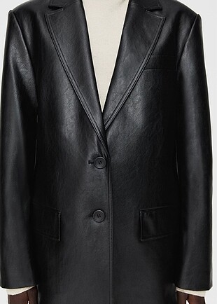 Zara Zara Suni deri oversize blazer ceket