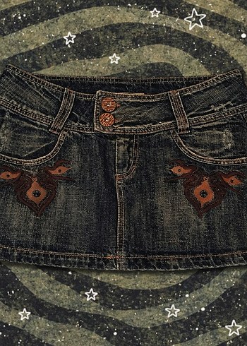 American Vintage Vintage Y2k Gotik Mini Kot Etek