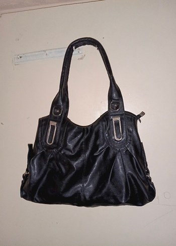 American Vintage Siyah Deri Gotik Vintage Kol Cantasi